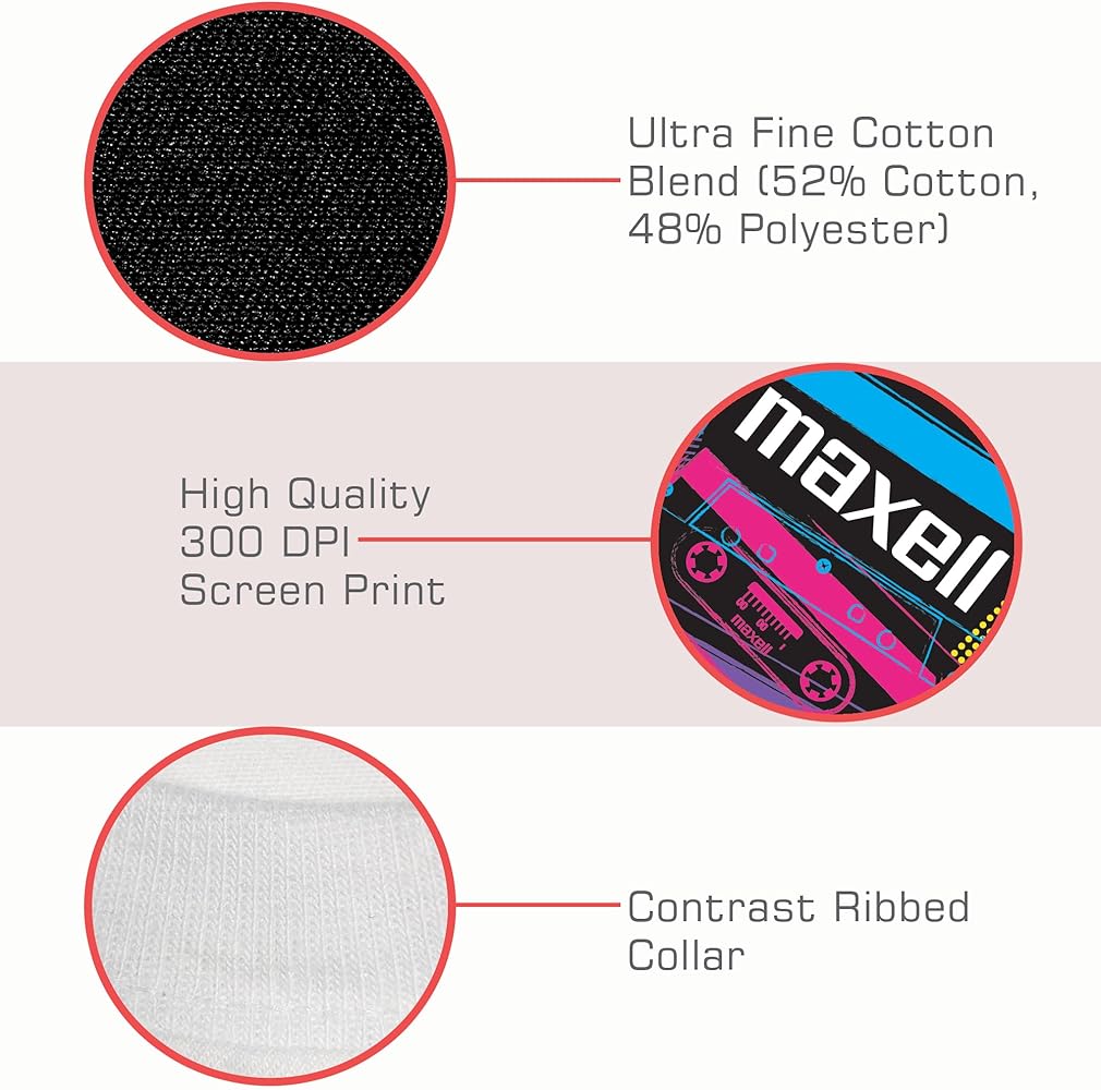 Amazon.com: Maxell Retro Cassette Ringer T-Shirt (197327, US